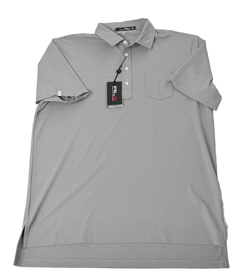 New Ralph Lauren Polo RLX Grey Performance Shirt Mens L NWT $90